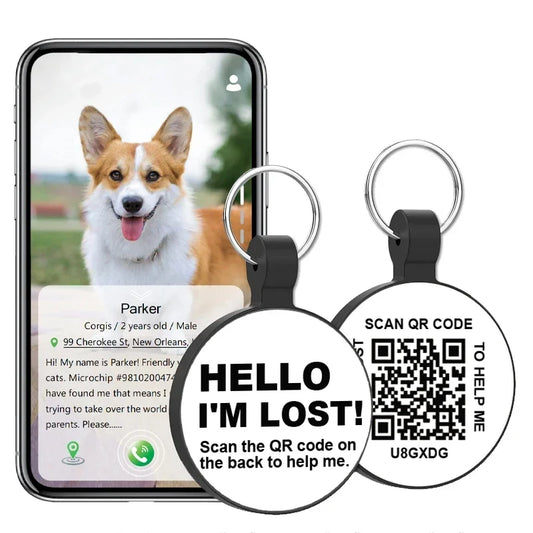 Pet QR Code Safety Tags - Retail Bros. Discounts pets WHITE / S-25mm