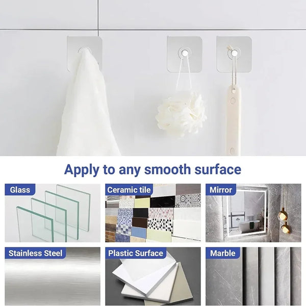 Clear Stick-On Wall Hooks