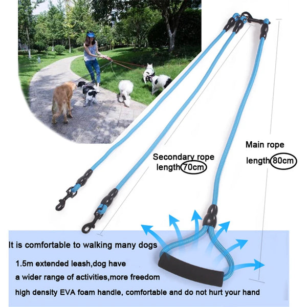 Tangle-Free Double Dog Leash