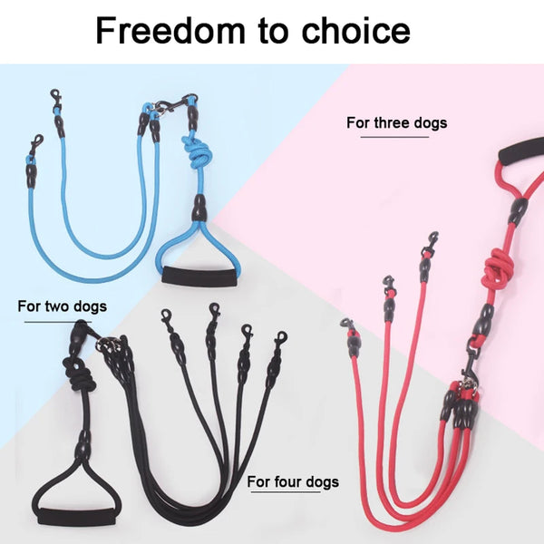 Tangle-Free Double Dog Leash - Retail Bros. Discounts pets black 2 ropes